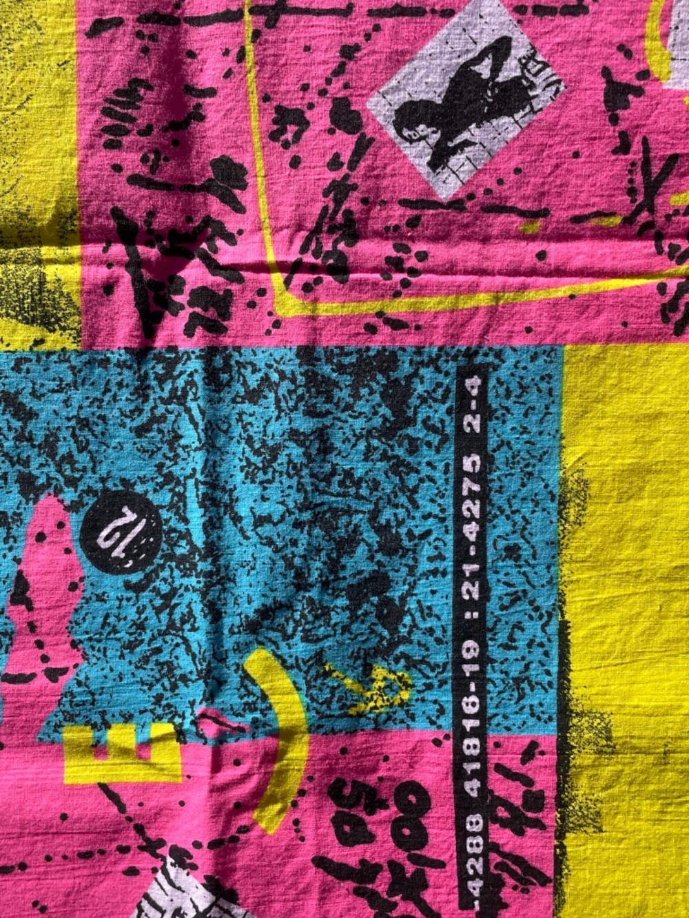 90s Neon Vintage Fabric Quilting NKOTB Vibes